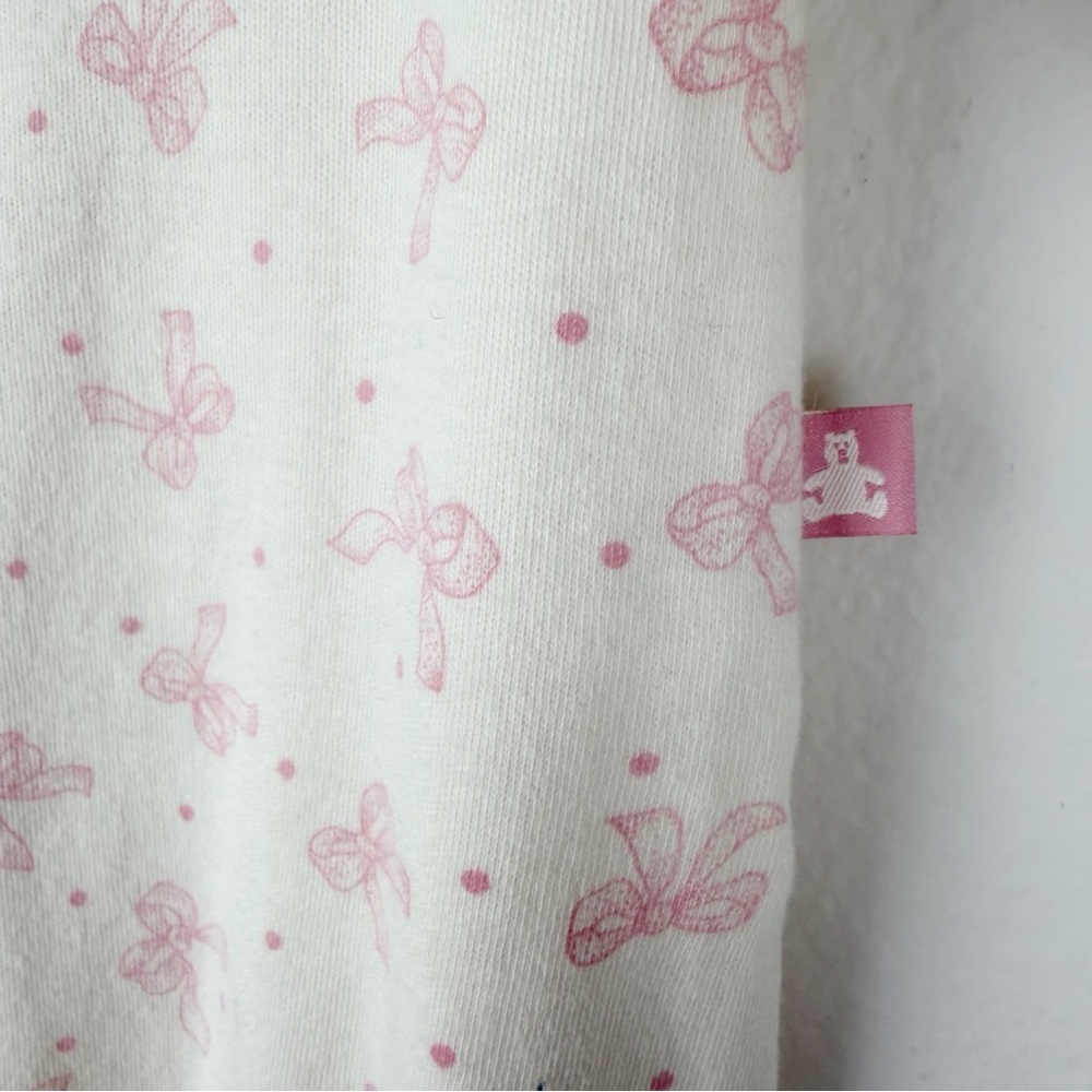 Baby Gap Convertible Infant Gown Pink Bows Print Cotton Size 0-3 Months - Picture 5 of 12